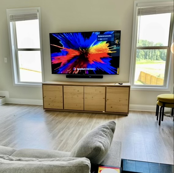 TV mounting above fireplace in Downtown Atlanta home