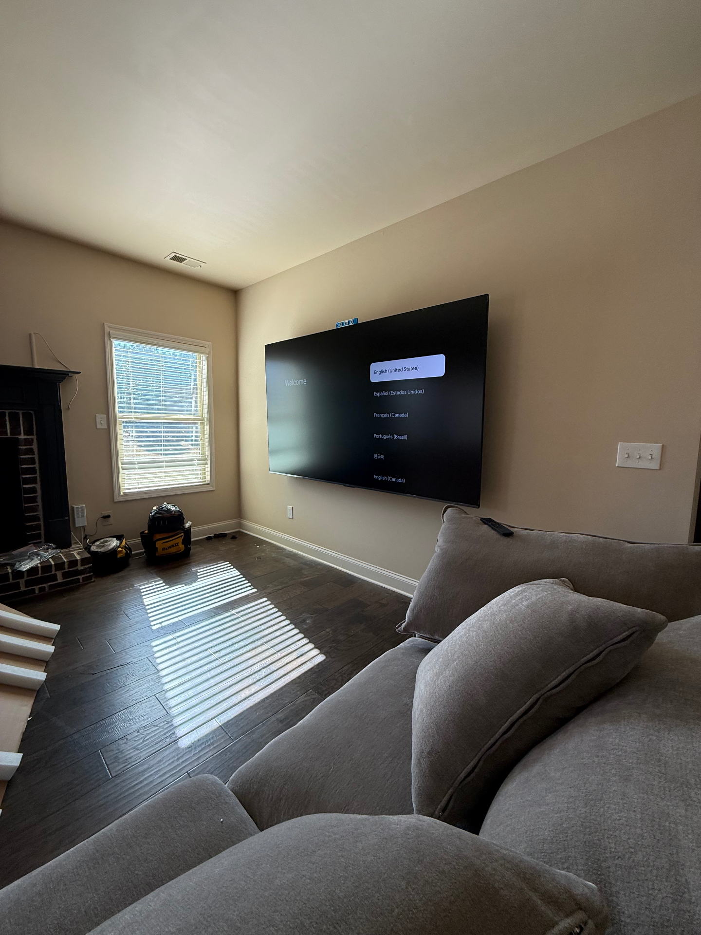 98-inch Tilt TV installation on Drywall in Dallas, GA