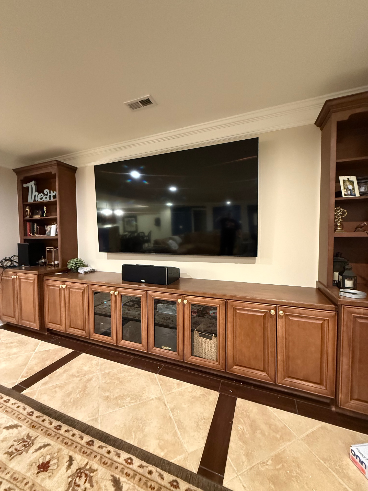 98-inch TV mounted on drywall in Milton, GA