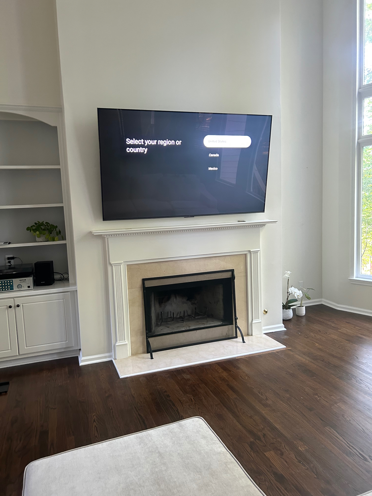 85-inch TV mounted on drywall in Duluth, GA